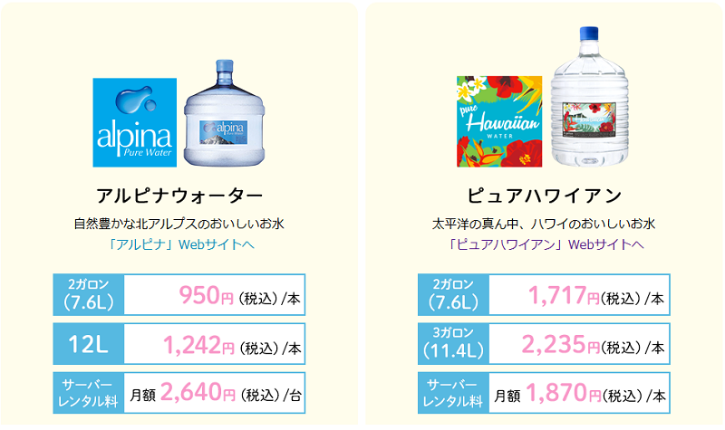 PURE WATER+H2の水の価格